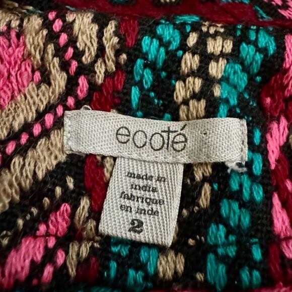 Urban Outfitters Ecote Multicolored Boho High Waist Shorts Lace Up Sides Size 2 - Picture 9 of 10